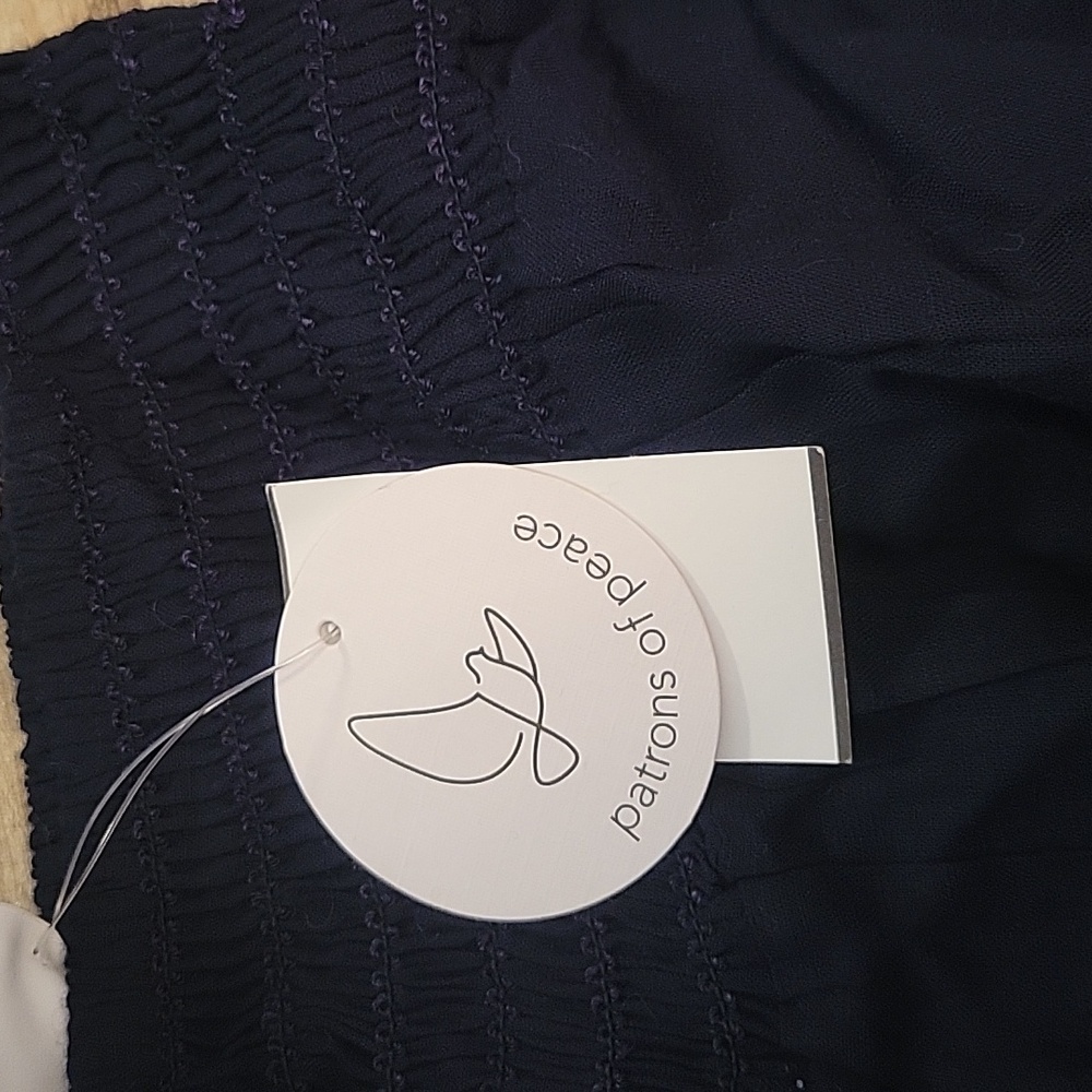 Womens Patrons of Peace Small Navy Wide Leg Parts NWT - Picture 6 of 8